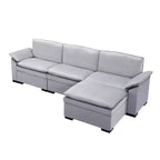 117.7 Divano componibile con pouf grigio scuro, in velluto.