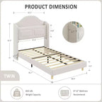 Telaio letto singolo imbottito in velluto con testiera contenitore ad alette, luci a LED, supporto a doghe in legno, nessun box spring richiesto, design a piattaforma.