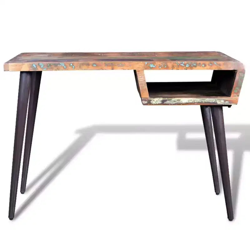 Scrivania legno di recupero multicolore, ferro verniciato 110 x 50 x 80 cm