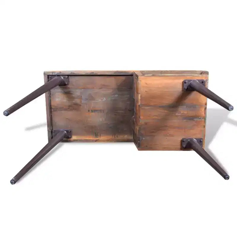 Scrivania legno di recupero multicolore, ferro verniciato 110 x 50 x 80 cm