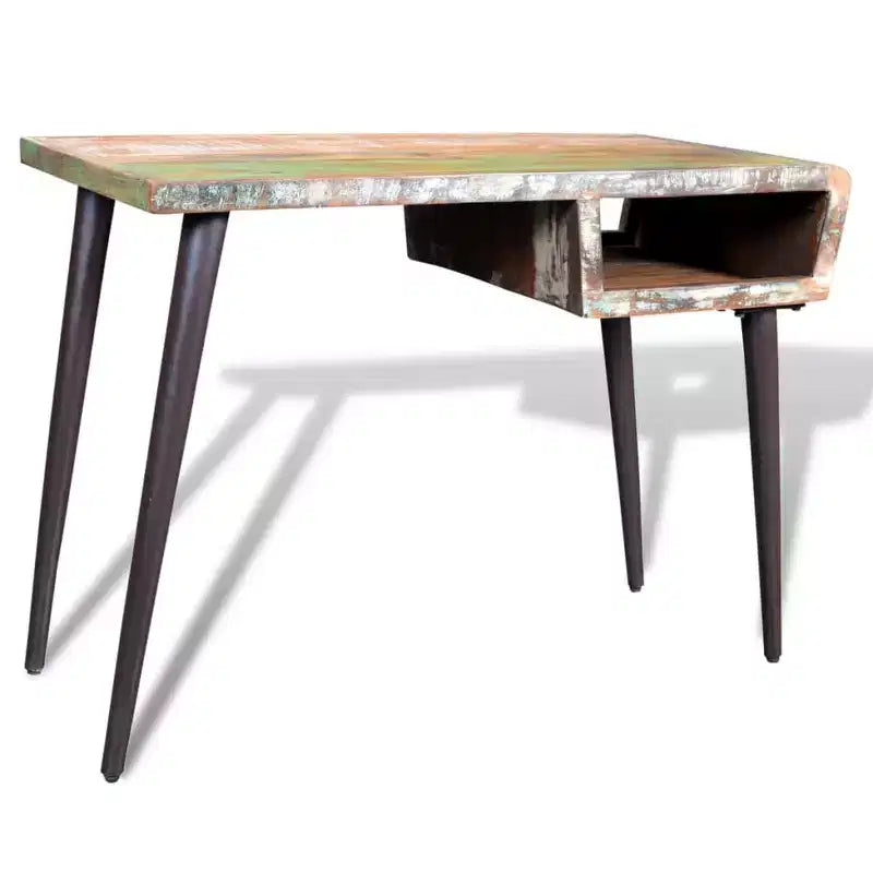 Scrivania legno di recupero multicolore, ferro verniciato 110 x 50 x 80 cm