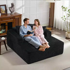 Chaise longue oversize da 61 pollici, divano imbottito in velluto a coste con 4 cuscini