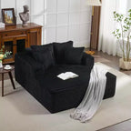 Chaise longue oversize da 61 pollici, divano imbottito in velluto a coste con 4 cuscini