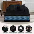 Chaise longue oversize da 61 pollici, divano imbottito in velluto a coste con 4 cuscini