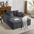Chaise longue oversize da 61 pollici, divano imbottito in velluto a coste con 4 cuscini