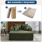 Chaise longue oversize da 61 pollici, divano imbottito in velluto a coste con 4 cuscini