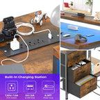 Scrivania gaming a L (47.3), Scrivania angolare reversibile con 3 cassetti, prese di corrente e porta USB per ufficio domestico (1 pezzo)