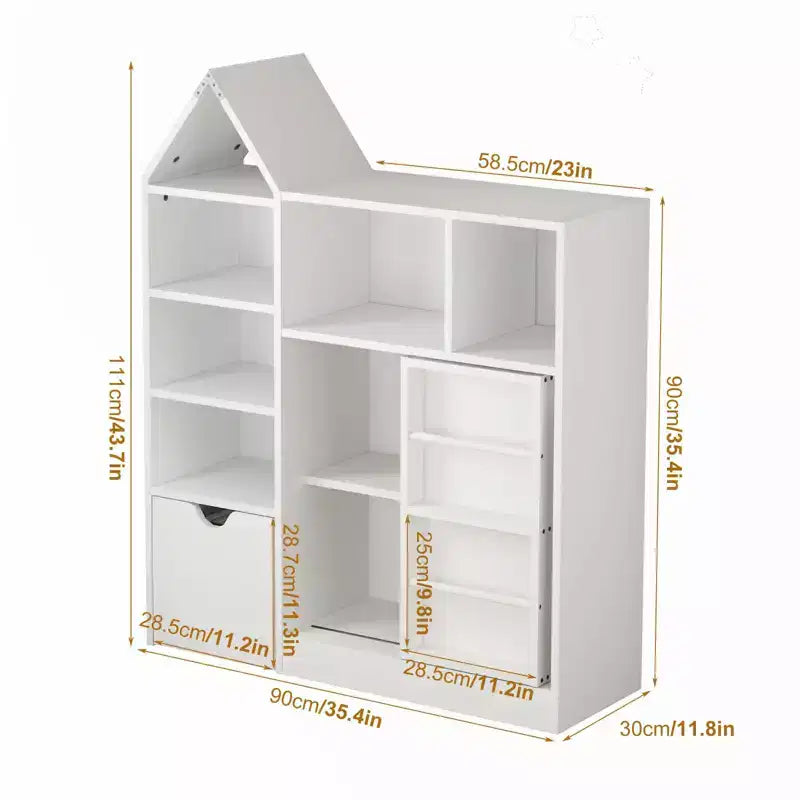 Libreria Scaffale, Libreria a 5 Ripiani in Legno con Ante, Libreria con Ripiani Regolabili, Librerie da Fattoria per Deposito Libri