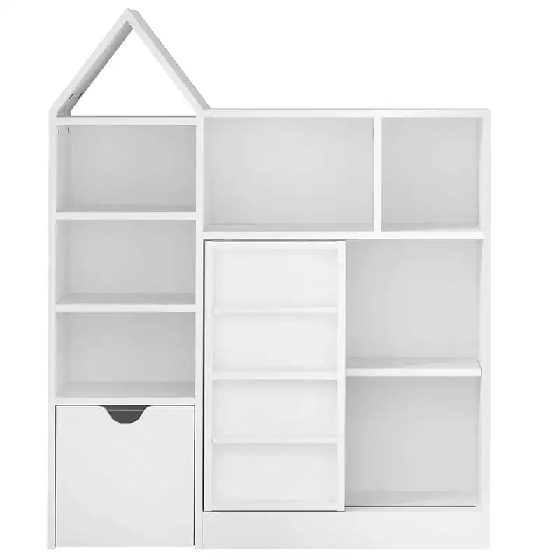 Libreria Scaffale, Libreria a 5 Ripiani in Legno con Ante, Libreria con Ripiani Regolabili, Librerie da Fattoria per Deposito Libri