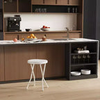 Sgabello Pieghevole da 18 Pollici con Maniglia, Sgabello Pieghevole Rotondo Portatile Resistente, Piedini Antiscivolo, Capacità di 270 kg, per Dormitorio, Cucina