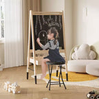 Sgabello Pieghevole da 18 Pollici con Maniglia, Sgabello Pieghevole Rotondo Portatile Resistente, Piedini Antiscivolo, Capacità di 270 kg, per Dormitorio, Cucina