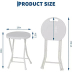 Sgabello Pieghevole da 18 Pollici con Maniglia, Sgabello Pieghevole Rotondo Portatile Resistente, Piedini Antiscivolo, Capacità di 270 kg, per Dormitorio, Cucina