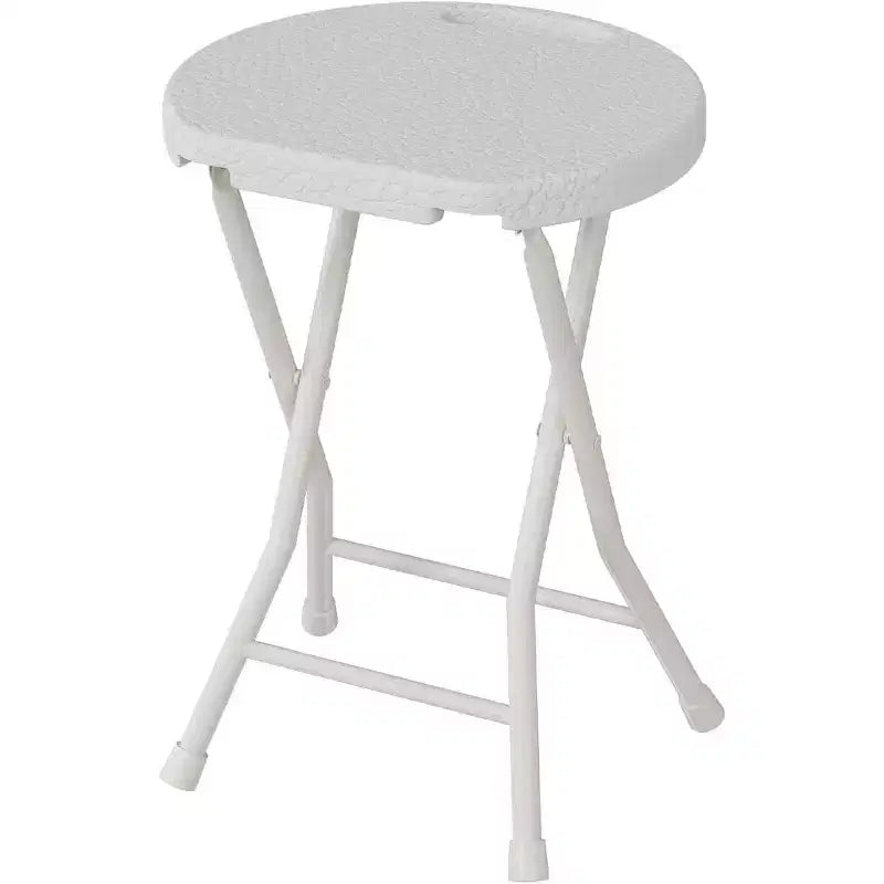 Sgabello Pieghevole da 18 Pollici con Maniglia, Sgabello Pieghevole Rotondo Portatile Resistente, Piedini Antiscivolo, Capacità di 270 kg, per Dormitorio, Cucina