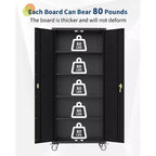 Armadio metallico per garage con pannello forato, mobiletto porta attrezzi con serratura, ripiani regolabili e ruote, 72 pollici