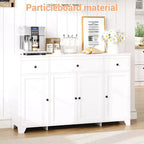 Mobile contenitore, credenza con 3 cassetti e 4 ante, 140 cm con ripiani regolabili per sala da pranzo soggiorno ingresso