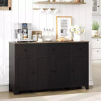 Mobile contenitore, credenza con 3 cassetti e 4 ante, 140 cm con ripiani regolabili per sala da pranzo soggiorno ingresso