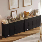 Mobile contenitore, credenza con 3 cassetti e 4 ante, 140 cm con ripiani regolabili per sala da pranzo soggiorno ingresso