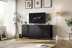 Cassettiera per TV da 63" W per TV da 65, 70, 75 pollici, comò a 14 cassetti per camera da letto con prese di corrente, centro di intrattenimento grande e lungo in tessuto
