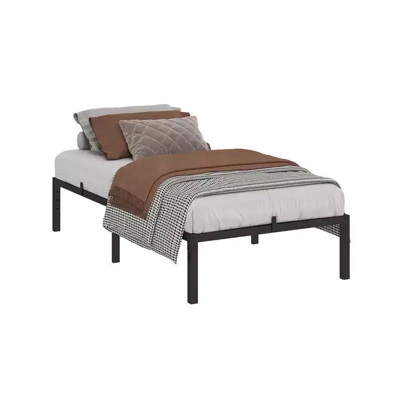 Struttura Letto senza Testiera, Telaio Letto a Piattaforma in Metallo con 12.8" di Spazio Sotto il Letto, Supporto a Doghe Metalliche, Non è Necessario il Box Spring