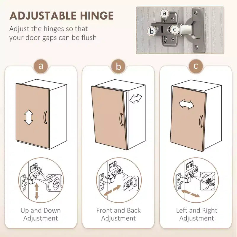 Dispensa da 70 Farmhouse, credenza da cucina con ante in vetro, ripiani regolabili, ripiano aperto per microonde