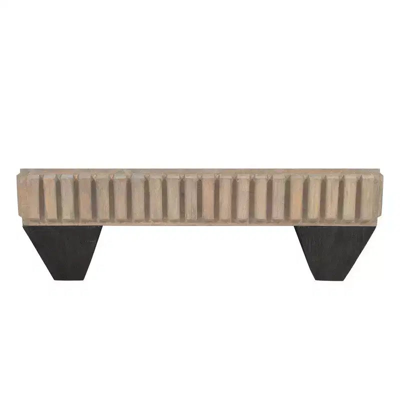 Tavolino da Caffè Royal Hampton Tokyo Inspired da 36 Pollici Quadrato in Legno di Mango - Realizzato a Mano con Elegante Finitura Grigia Sabbiata e Gambe Affusolate