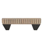 Tavolino da Caffè Royal Hampton Tokyo Inspired da 36 Pollici Quadrato in Legno di Mango - Realizzato a Mano con Elegante Finitura Grigia Sabbiata e Gambe Affusolate