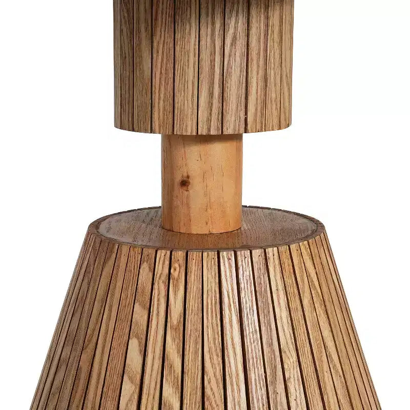 Tavolino d'appoggio con Trifoglio a Quattro Foglie, Top in Resina effetto Pietra, Base a Doghe in Legno, Nero e Grigio