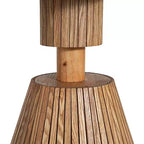 Tavolino d'appoggio con Trifoglio a Quattro Foglie, Top in Resina effetto Pietra, Base a Doghe in Legno, Nero e Grigio