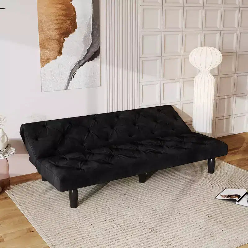Divano Letto a Due Posti in Velluto, Regolabile in 3 Posizioni, Capacità 227 kg, Soggiorno Camera da Letto