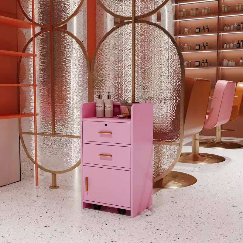 Mobiletto con serratura per salone di bellezza, porta asciugacapelli, cassetto per attrezzatura da parrucchiere