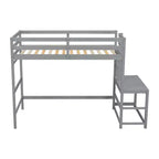 Letto a soppalco singolo con scale, struttura salvaspazio per bambini, piattaforma con scaletta, ringhiera, non necessita di rete a molle