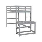 Letto a soppalco singolo con scale, struttura salvaspazio per bambini, piattaforma con scaletta, ringhiera, non necessita di rete a molle