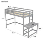 Letto a soppalco singolo con scale, struttura salvaspazio per bambini, piattaforma con scaletta, ringhiera, non necessita di rete a molle