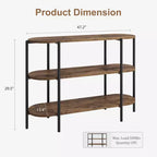 47.2 Tavolo Consolle, Design Industriale in Metallo a 3 Livelli, Tavolo Funzionale per Ingresso, Stile Rustico Retrò per Ingresso, Soggiorno, Cucina e Sala da Pranzo