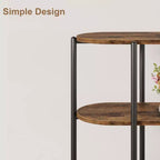 47.2 Tavolo Consolle, Design Industriale in Metallo a 3 Livelli, Tavolo Funzionale per Ingresso, Stile Rustico Retrò per Ingresso, Soggiorno, Cucina e Sala da Pranzo