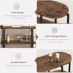47.2 Tavolo Consolle, Design Industriale in Metallo a 3 Livelli, Tavolo Funzionale per Ingresso, Stile Rustico Retrò per Ingresso, Soggiorno, Cucina e Sala da Pranzo
