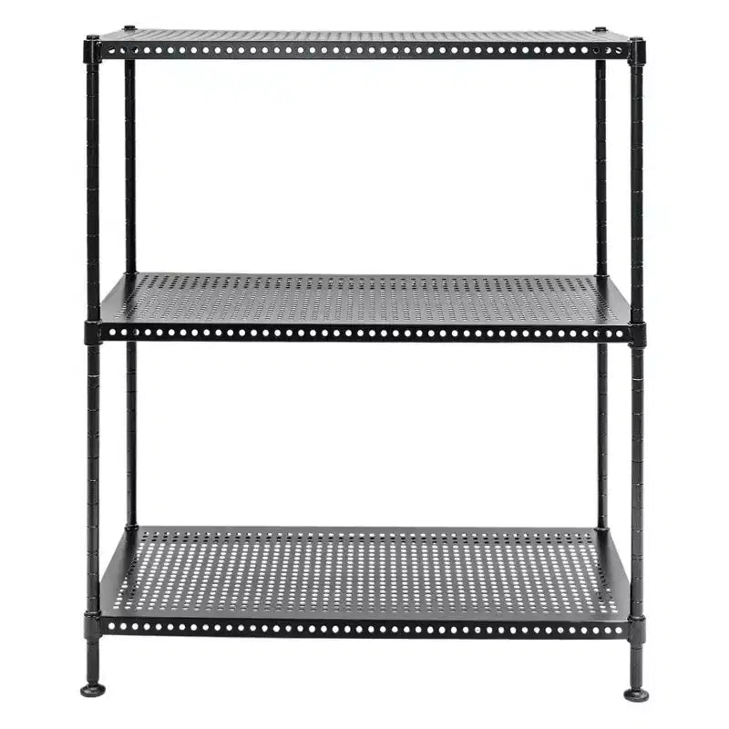 Scaffalatura in Metallo Perforato a 3 Ripiani Standard, 12p x 24l x 28h