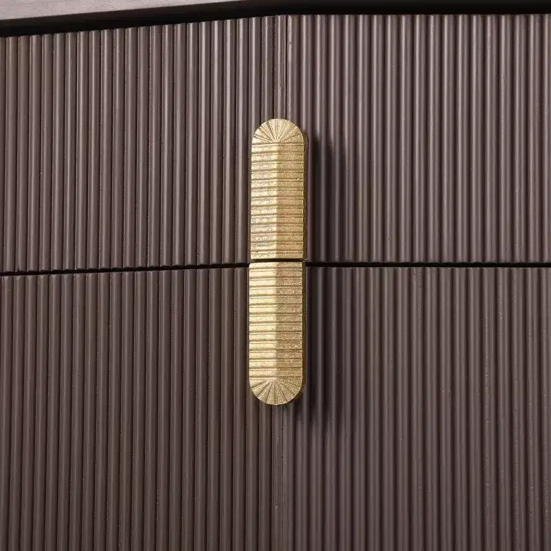 Whisen Comodino, Tavolino da Notte, Tavolino con Design Bombato, Strisce Verticali, 2 Cassetti, Guide Silenziose, Dispositivo Anti-Ribaltamento, Base Robusta