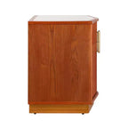 Whisen Comodino, Tavolino da Notte, Tavolino con Design Bombato, Strisce Verticali, 2 Cassetti, Guide Silenziose, Dispositivo Anti-Ribaltamento, Base Robusta