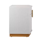 Whisen Comodino, Tavolino da Notte, Tavolino con Design Bombato, Strisce Verticali, 2 Cassetti, Guide Silenziose, Dispositivo Anti-Ribaltamento, Base Robusta