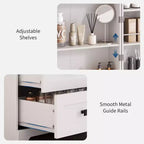 Dispensa alta da cucina da 183 cm, armadio contenitore grande indipendente con 3 cassetti e ripiani regolabili, organizer da fattoria per soggiorno e cucina