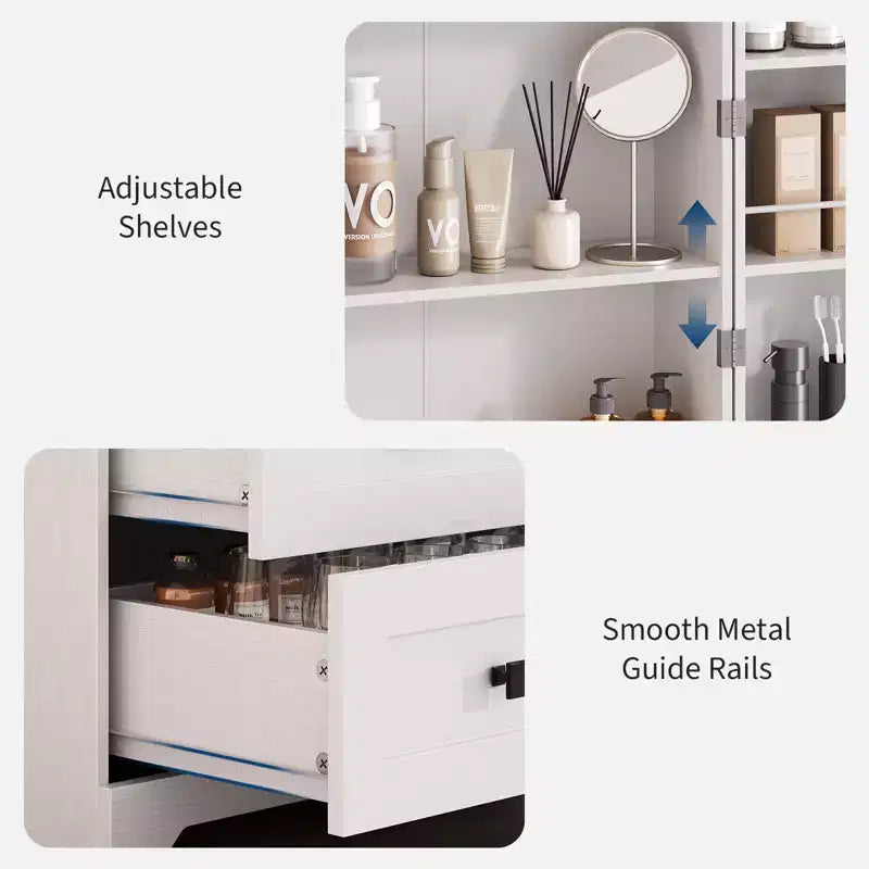 Dispensa alta da cucina da 183 cm, armadio contenitore grande indipendente con 3 cassetti e ripiani regolabili, organizer da fattoria per soggiorno e cucina