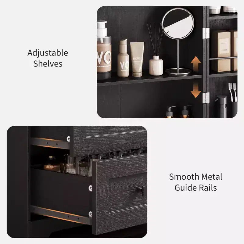 Dispensa alta da cucina da 183 cm, armadio contenitore grande indipendente con 3 cassetti e ripiani regolabili, organizer da fattoria per soggiorno e cucina