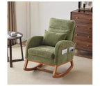 Karl Home Upholstered Green Rocking Chair