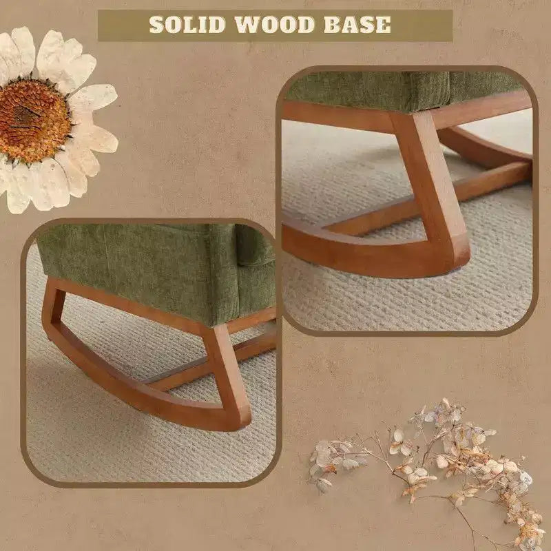 Sedia a dondolo imbottita verde Karl Home