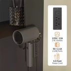 Toeletta 105 cm con specchio a 10 lampadine, prese integrate, 3 modalità di illuminazione, 5 cassetti e sgabello imbottito, tavolo da trucco per la camera da letto