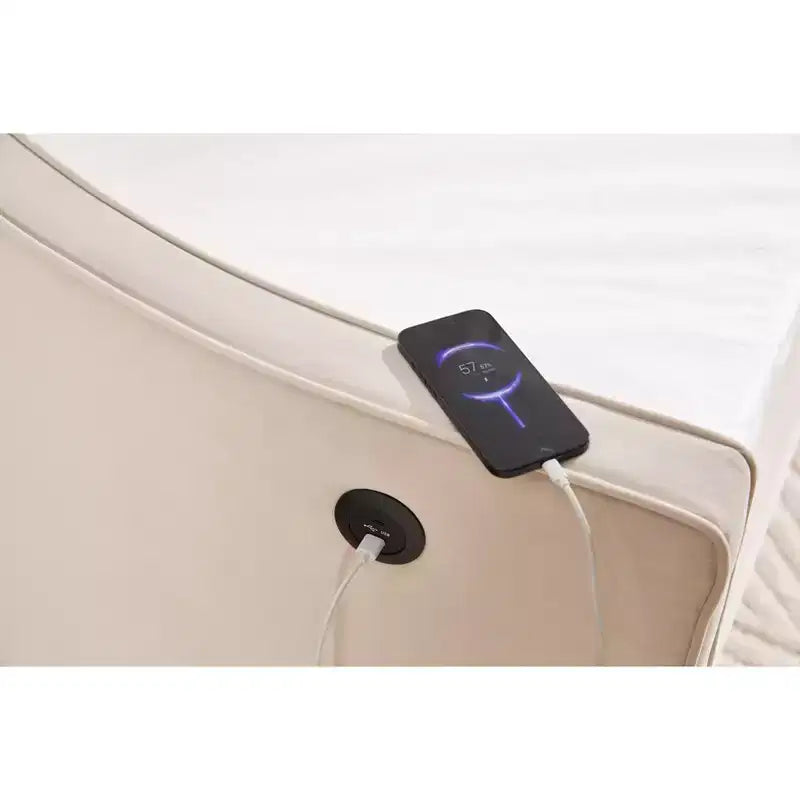 Divano Letto Singolo con Letto Estraibile, Divano Letto in Velluto, Porta USB, Tasche Laterali, Schienale Trapuntato