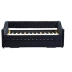 Divano Letto Singolo con Letto Estraibile, Divano Letto in Velluto, Porta USB, Tasche Laterali, Schienale Trapuntato