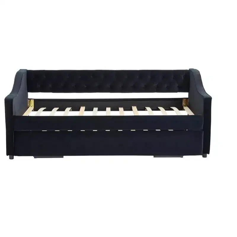 Divano Letto Singolo con Letto Estraibile, Divano Letto in Velluto, Porta USB, Tasche Laterali, Schienale Trapuntato