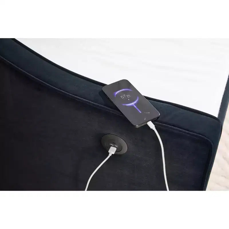 Divano Letto Singolo con Letto Estraibile, Divano Letto in Velluto, Porta USB, Tasche Laterali, Schienale Trapuntato